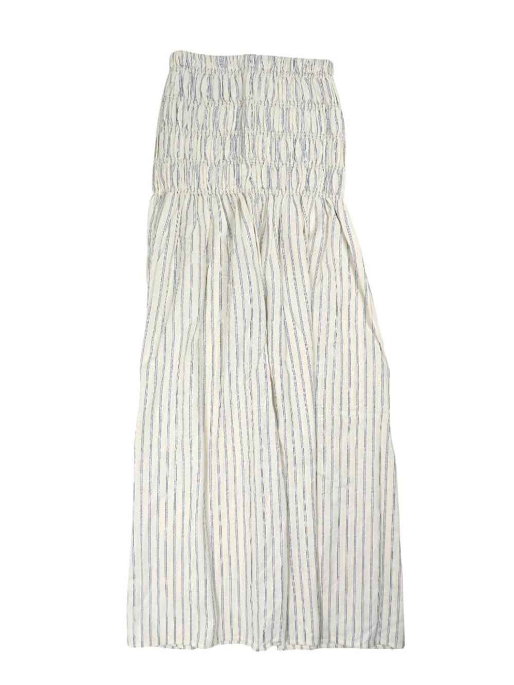 Maria de la Orden Linen Blend Long Owl Skirt in White Blue